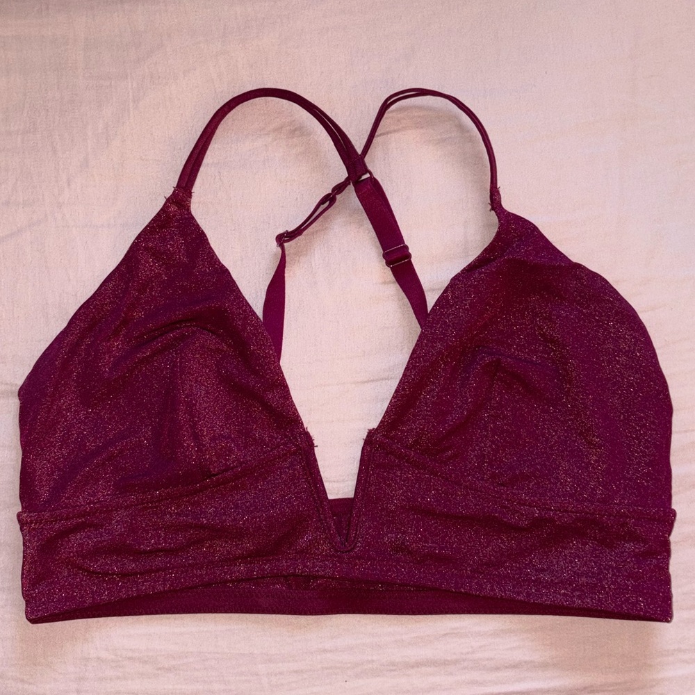 Auden Shimmering Burgundy V-Line Bralette